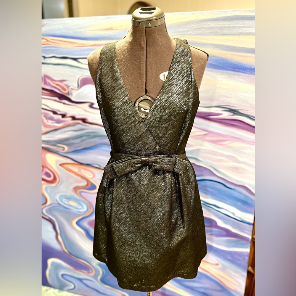 Parker Cocktail Dress, metallic blue, size S